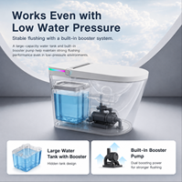WC intelligent à poser au sol avec réservoir intégré, sécheur d'air et télécommande pour commande en gros