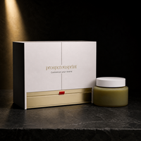 Coffret Cadeau Masque Visage Luxe à Double Porte avec Fermeture Magnétique, Tiroir Doré et Insert en Velours pour Soins de la Peau
