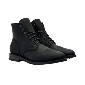 Bottes habillées pour homme en cuir véritable 100% cousues Goodyear, à lacets, à bout rond, toutes saisons - Product Image 2