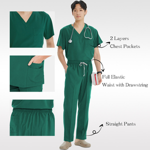 Tùy chỉnh logo thêu căng vải nam nữ bác sĩ phẫu thuật chi tiết phẫu thuật bệnh viện Y tế điều dưỡng tẩy tế bào chết bộ đồng phục - Product Image 3