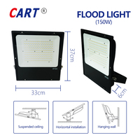 Projecteur LED industriel étanche IP66 150W AC200-240V sans scintillement, boîtier en aluminium moulé sous pression pour stades sportifs