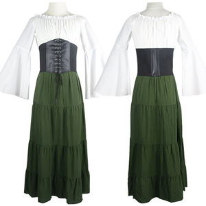 Victorian Long Dress Off The Shoulder A Line Vintage Costume Women's Renaissance Medieval Dress - Product Image 5