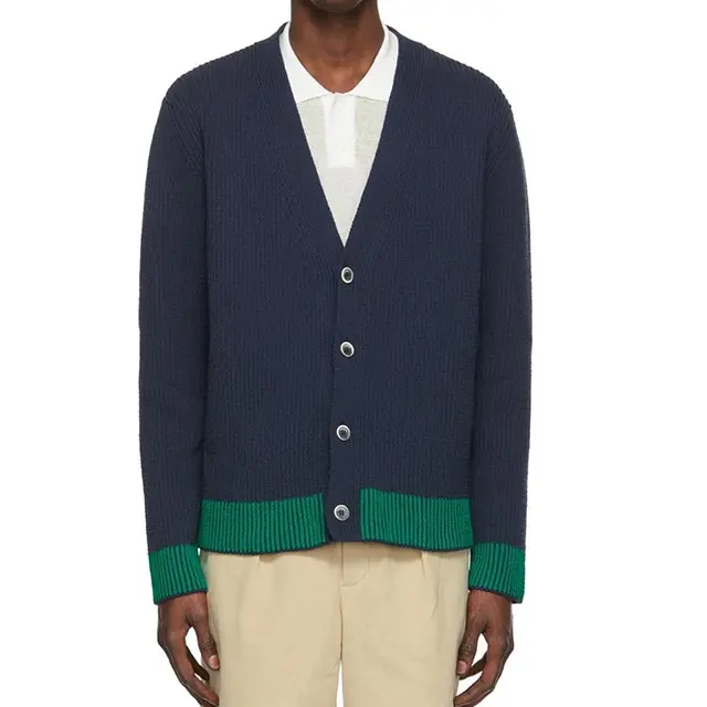 mens navy cardigan