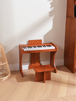 Rosa Mini Holz-Lernspielzeug-Klavier mit 37 Tasten als Geburtstagsgeschenk für Mädchen - MYMUSIC Kinder-Musiktastatur