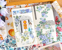 Autocollants décoratifs en PVC à motif floral vintage, 100 pièces, impression créative sur carton pour carnet de notes et décoration murale, pour entreprises