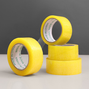 Cinta de embalaje transparente amarilla de 100 m de alta viscosidad para sellado exprés - Product Image 3