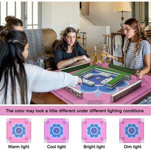 Funda Antideslizante y Reductora de Ruido para Mesa de Mahjong Livemy de 31.5x31.5 Pulgadas, para Juegos de Cartas de Póker, Dominó y Azulejos, 1 Bolsa de Transporte (Rosa 5+) - Product Image 4