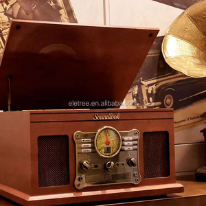 Retro Vintage Stijl 1200 ahşap vinil plak çalar müzik sistemi Oude kaboffer Platenspeler In Koffer - Product Image 2