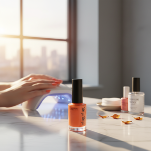 Vernis à ongles professionnel UV LED RingRing non toxique 10ml Orange Sunset, finition brillante longue durée, manucure, flacon K coréen - Product Image 3