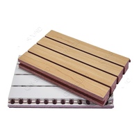 Panneau acoustique en bois rainuré pour murs et plafonds, design commercial intérieur, pour bureaux, salles de conférence et studios