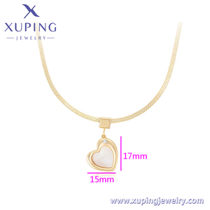 목걸이-01790 xuping 주얼리 새로운 심플 하트 목걸이 여성용 14K 골드 컬러 패션 럭셔리 우아한 고급 주얼리 목걸이 - Product Image 2