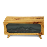 Nouveau produit Diffuseur d'arômes à flamme de cheminée en bois grainé 0,5L Silencieux Illumination Flamme 3D Humidificateur Vente directe d'usine