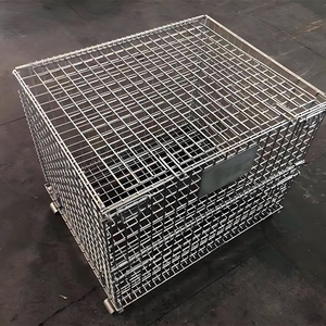 <span class=keywords><strong>Cage</strong></span> de stockage en treillis soudé en acier galvanisé à vente chaude avec mailles de 50x50 mm, design pliable pour l'utilisation en entrepôt et en logistique - Product Image 2