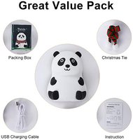 Lampe LED Rechargeable USB à la forme d'un Animal mignon Panda, luminaire décoratif d'intérieur, idéal pour la chambre d'un enfant