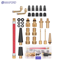 MAXFORD 32 pièces Outils adaptateurs de valve Presta et Schrader en laiton, aiguilles pour pompe à ballon, accessoires de pompe à vélo, compatibles avec les ballons de gym et les jouets