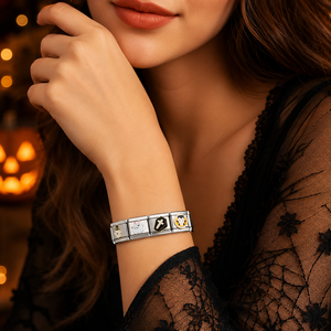 Wholesale Trendy Italian Charm <b>Bracelet</b> Gothic Christian Halloween Tombstone Cross Ghost Link Owl Gun 9mm Stainless Steel - Product Image 2