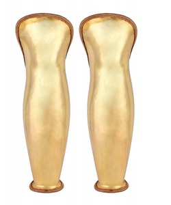 Paire de greaves grecques en acier de haute qualité, faites à la main, style guerrier, protection de jambe, artisanat métallique, accessoire de costume, produit de collection - Product Image 1