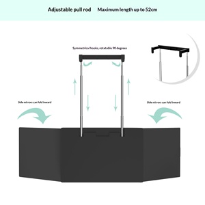 <span class=keywords><strong>Miroir</strong></span> de coiffure portable pliable à 5 panneaux LED <span class=keywords><strong>pour</strong></span> coupe de cheveux, <span class=keywords><strong>miroir</strong></span> mural simple face 360° réglable en hauteur avec <span class=keywords><strong>crochet</strong></span> <span class=keywords><strong>pour</strong></span> <span class=keywords><strong>barbier</strong></span> - Product Image 5