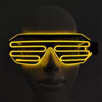 Lunettes de soleil portables à obturateur Neon-Glo Fashion, lumières néon à fil EL, 3 modes d'éclairage, lunettes LED pour fête costumée, rave party