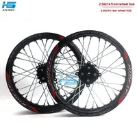 Jantes de moto tout-terrain Cross Country, jante renforcée, moyeu CNC, alliage d'aluminium, roues 2.50X14 et 3.00X14