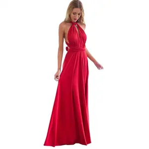 Convertible Multi-way Bridesmaid Dress A-line Wedding Party Evening Red Pink Sexy Bridesmaid Dresses