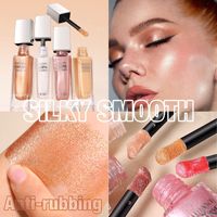 En gros, illuminateur liquide personnalisé, fin, scintillant, waterproof, éclaircissant, hydratant, longue tenue, pour visage et corps, pour peaux foncées
