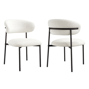 Silla de Comedor Moderna, Ecológica, Impermeable, Tapizada, con Patas de Metal, Asiento y Respaldo de Gamuza Blanca, para Hogar u Oficina - Product Image 6