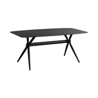Usine chinoise vend des tables à manger en verre trempé avec pieds en métal de luxe moderne sur mesure à vendre Meubles de salle à manger 4 places