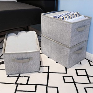 Fabric Closet Organizer Shelf <strong>Cube</strong> Storage Box with Handles Collapsible Home Office Storage <strong>Baskets</strong> for Clothes - Product Image 4