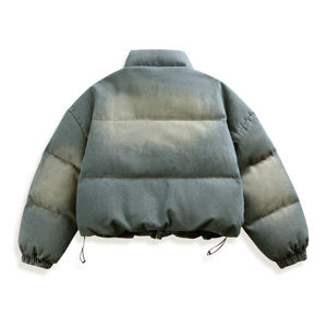 Cappotti corti in Denim da donna con collo alto regolabile e con laccio a scomparsa stile 50% Vintage - Product Image 2