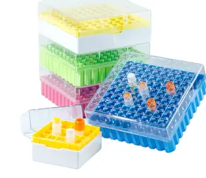 Caja de congelador de plástico de temperatura ultrabaja de alta calidad 25 81 100 cajas criogénicas de PC de PP de pozo