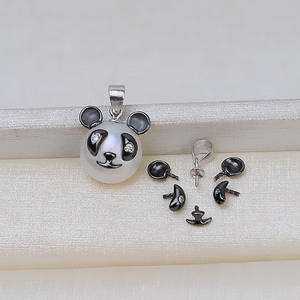Colgante de Plata S925 con Perla, Diseño Barroco de Panda, Accesorios Versátiles para Mujer, 1890, Soporte Hueco, Conjuntos de Joyería de Moda - Product Image 1