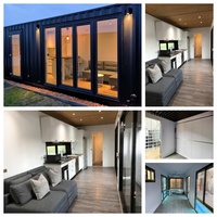 Maison préfabriquée en conteneur maritime de 20 pieds et 40 pieds au design industriel moderne, durable, écologique, résistante au feu, salon