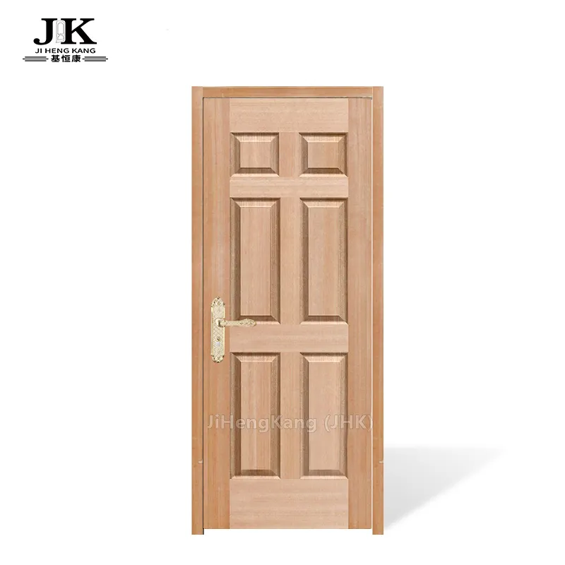 Puerta de madera para dormitorio, diseño de chapa, puertas de entrada de madera, puertas de dormitorio, superficie texturizada N-Sapele sin terminar