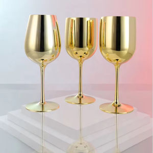 Verres à vin gobelet en plastique doré de couleur métallique, haute qualité, luxe, 450 ml, verres à vin 16 oz, verre vintage, fabriqué au Vietnam - Product Image 4