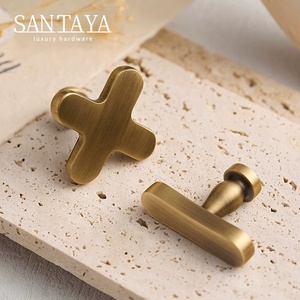 Santaya Solid Antiek Geborsteld Messing Handgrepen Keuken Kastgrepen Slaapkamer Garderobe Ladeknoppen Meubels Bronzen Handgreep - Product Image 6