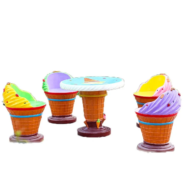 Phổ Biến Thủ Công Hiện Đại Sợi Thủy Tinh Ice Cream Cone Ghế Điêu Khắc, Ngoài Trời Nhựa Phim Hoạt Hình Ghế Giá