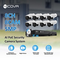 Système de caméra de sécurité domestique et professionnel 4COVR 8 canaux, disque dur 2 To, 8 caméras 5MP PoE AI IP vision nocturne, kit NVR complet, visualisation à distance via application