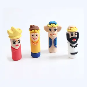 Lápiz Sombrero Cubierta de lápiz Barato Goma suave PVC Lápiz Topper, Plástico, Caucho Europa Personajes de dibujos animados personalizados Mchicgift