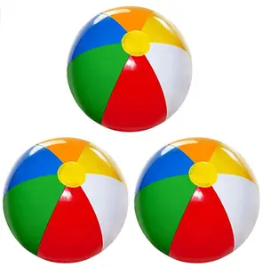 Beach Balls [3 Pack] 20" Inflatable Beach Balls For Kids - Beach Toys For Kids Toddlers Pool Games Summer Outdoor Activity