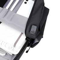 Mochila para Portátil de Negocios con Patrón Geométrico, 15.6 Pulgadas, Impermeable, Antirrobo, Puerto de Carga USB, Cierre de Cremallera Oxford, Bolsa de Viaje de 20-35L