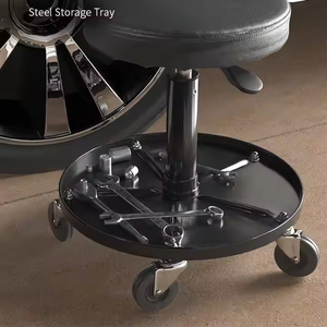 Taburete giratorio profesional de acero inoxidable, mecánico de garaje ajustable, asiento de <span class=keywords><strong>enredadera</strong></span> rodante, bandeja de herramientas para Hospital escolar - Product Image 5