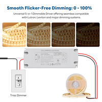 Transformador de Plástico Individual de 60W con Certificación ETL Clase 2, Atenuable por Triac, de CA 120V a CC 12V para Iluminación LED, Compatible con Atenuadores Lutron