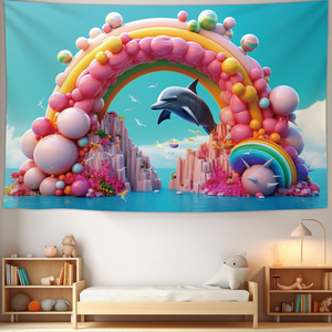 Fondo Fotográfico Portátil <span class=keywords><strong>de</strong></span> Poliéster <span class=keywords><strong>de</strong></span> 100x150cm con Temática del <span class=keywords><strong>Mundo</strong></span> Submarino, Estilo ROMANCE Colorido, para Fiestas y Eventos Promocionales - Product Image 4