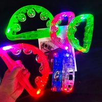 Led Light up Musical Wedding Tambourine Led Rattle 7 Colors Handheld Percussion Instrument Nightclub Supplies for Party Gifts
