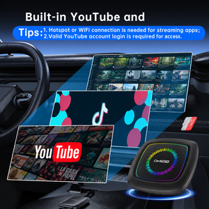 Caja Multimedia con Android CarPlay e Inteligencia Artificial, Android Auto Inalámbrico, Compatible con YouTube, TikTok, <span class=keywords><strong>Spotify</strong></span>, <span class=keywords><strong>Tarjeta</strong></span> SIM 4G, <span class=keywords><strong>Tarjeta</strong></span> TF, GPS, Plug and Play - Product Image 5