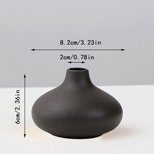 Jarrón de Cerámica Negro Creativo de Primera Calidad con Acabado Mate para Sala de Estar, Escritorio, Decoración con Flores Secas o Frescas - Product Image 4