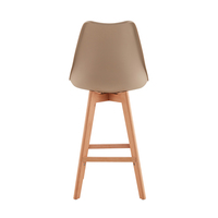 Tabouret de bar en plastique nordique, démontable, design écologique et durable, base en bois, pour usage commercial, salon, hôtel, restaurant