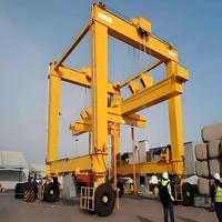 Grue à portique sur pneus robuste de 30 tonnes pour la manutention de conteneurs en logistique portuaire, certifiée CE