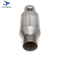 Convertidor Catalítico Universal de 2.5 Pulgadas con Puerto O2, Alto Flujo, Acero Inoxidable, EPA Euro 4 5 6, para Reparación del Sistema de Escape de Automóviles
